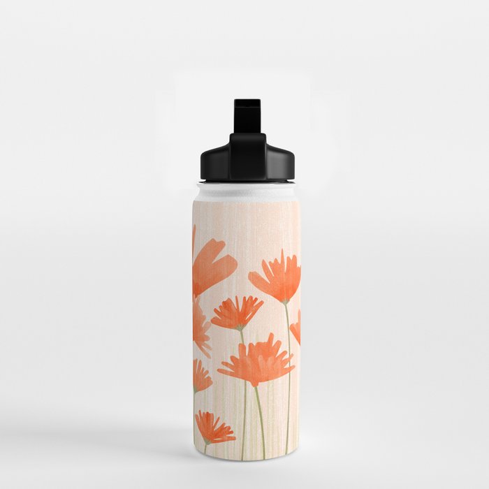 Red Poppy Flower Garden Water Bottle Gallery Image 2