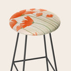 Red Poppy Flower Garden Stool Gallery Image 2