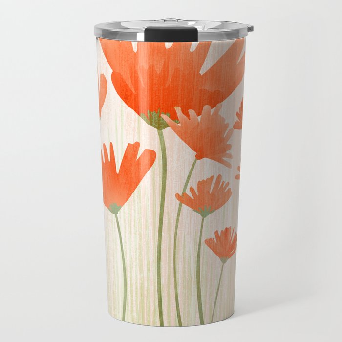 Red Poppy Flower Garden Travel Mug Gallery Image 1