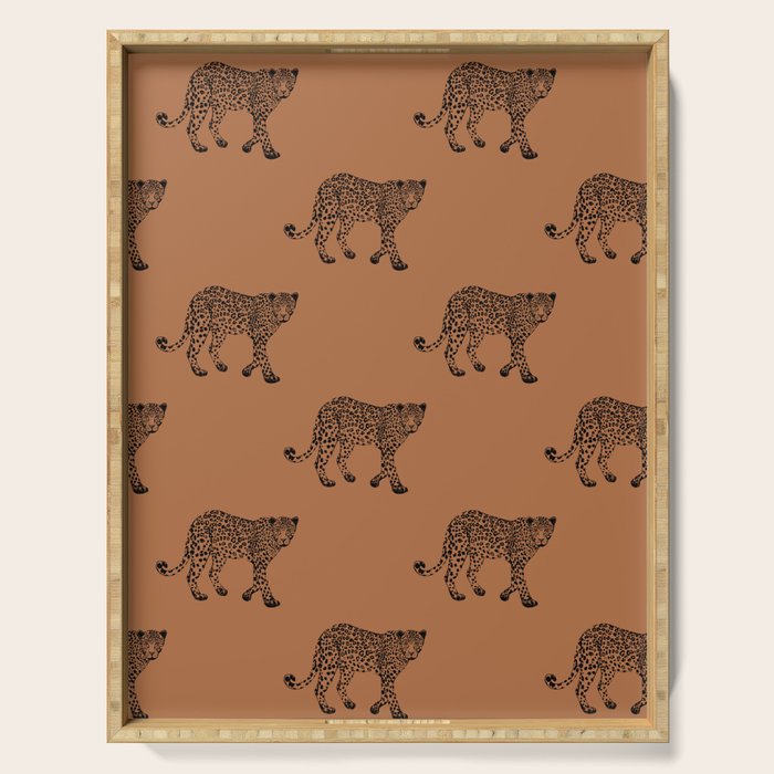 Leopard pattern - terracotta Serving Tray Gallery Image 1