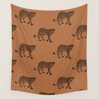 Leopard pattern - terracotta Wall Tapestry Gallery Image 4