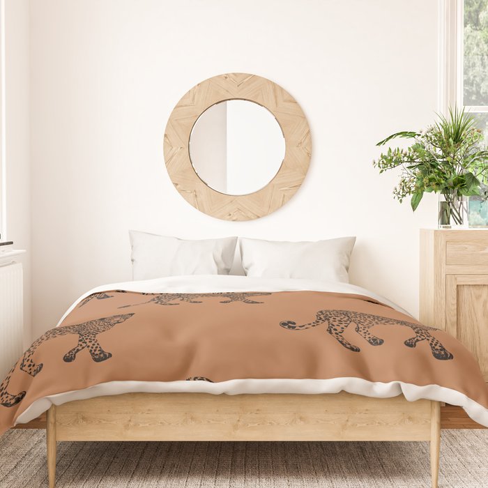 Leopard pattern - terracotta Duvet Cover Gallery Image 3