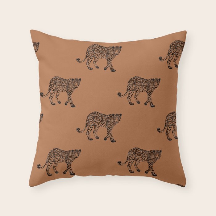 Leopard pattern - terracotta Throw Pillow Gallery Image 6