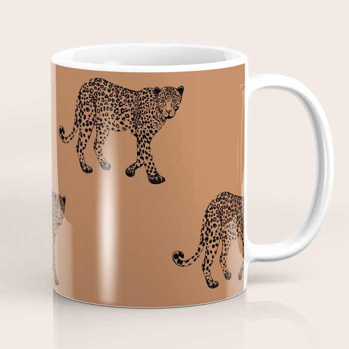 Leopard pattern - terracotta Coffee Mug Gallery Image 1