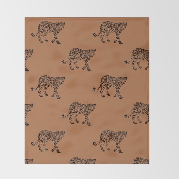 Leopard pattern - terracotta Throw Blanket Gallery Image 2