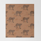 Leopard pattern - terracotta Throw Blanket Gallery Image 2
