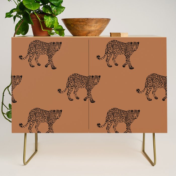 Leopard pattern - terracotta Credenza Gallery Image 1