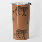 Leopard pattern - terracotta Travel Mug Gallery Image 2