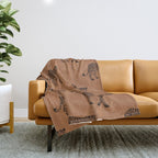 Leopard pattern - terracotta Throw Blanket Gallery Image 1