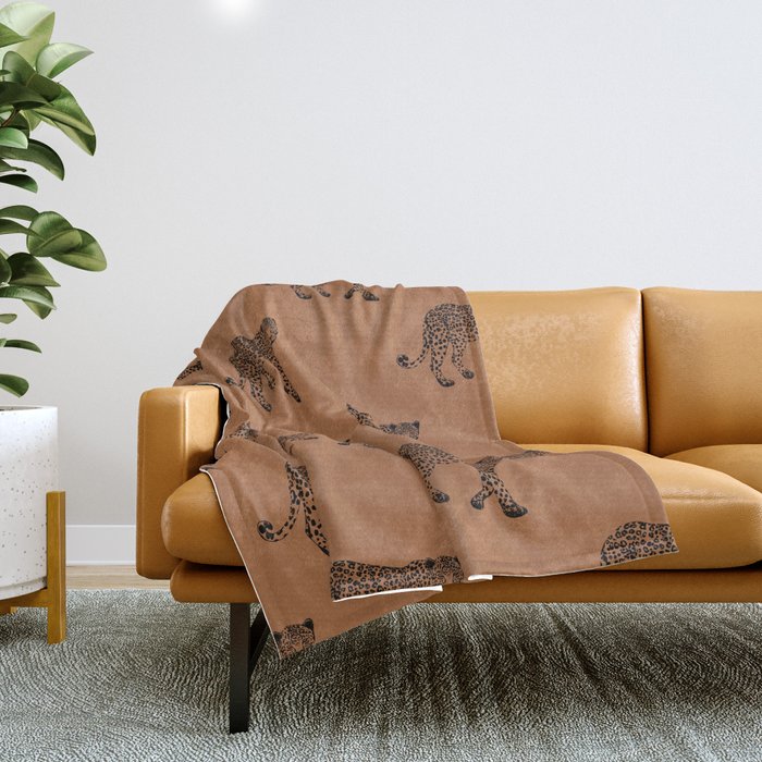 Leopard pattern - terracotta Throw Blanket Gallery Image 1