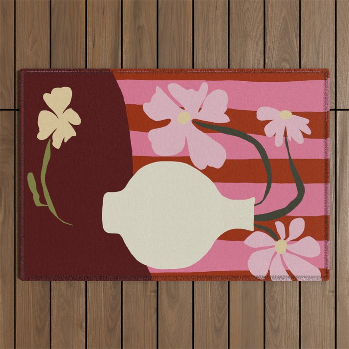 Summer stripped pottery  Outdoor Rug Gallery Image 1