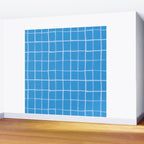 Abstract Tennis Net Pattern in Sky Blue Wall Mural Gallery Image 2
