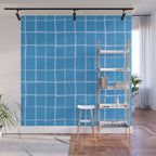 Abstract Tennis Net Pattern in Sky Blue Wall Mural Gallery Image 1