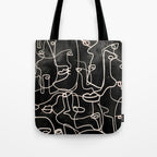 abstract line art faces 4 Tote Bag Gallery Image 1