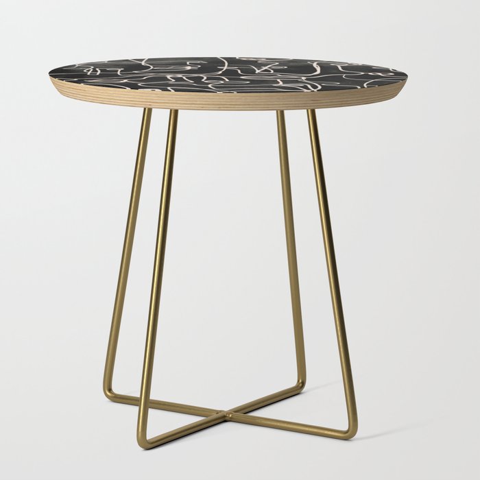abstract line art faces 4 Side Table Gallery Image 1
