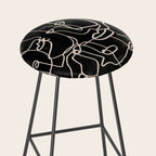abstract line art faces 4 Stool Gallery Image 2