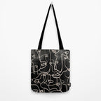 abstract line art faces 4 Tote Bag Gallery Image 2