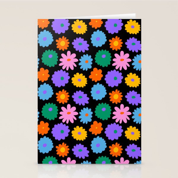 Colorful retro flower art pattern Stationery Card Gallery Image 2