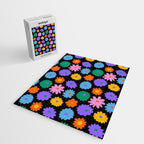 Colorful retro flower art pattern Jigsaw Puzzle Gallery Image 2