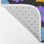 Colorful retro flower art pattern Bath Mat Gallery Image 2