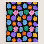 Colorful retro flower art pattern Jigsaw Puzzle Gallery Image 1