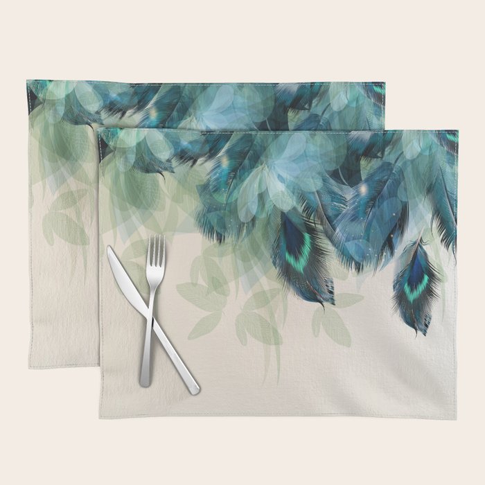 Beautiful Peacock Feathers Placemat Gallery Image 1