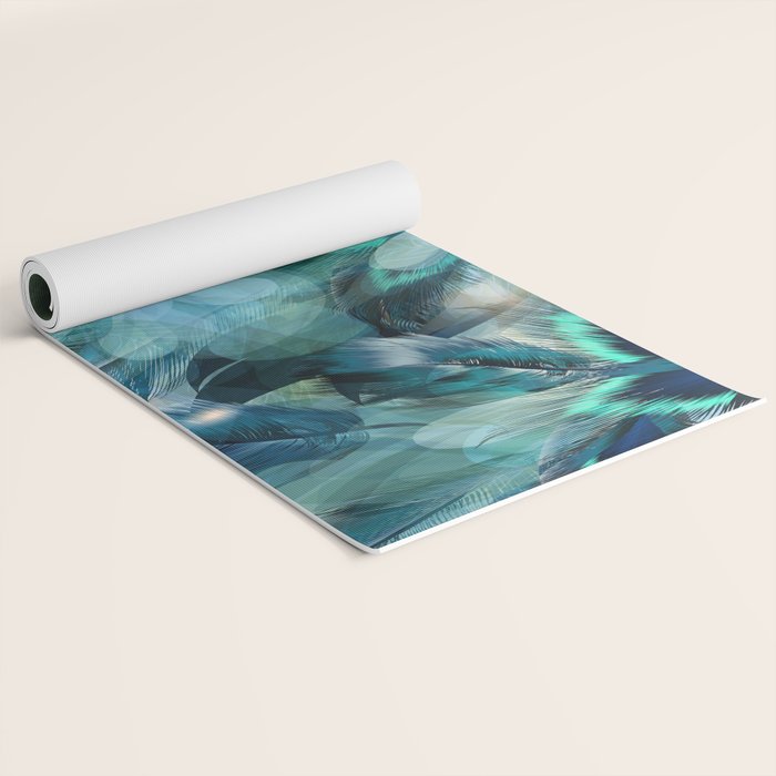 Beautiful Peacock Feathers Yoga Mat Gallery Image 2