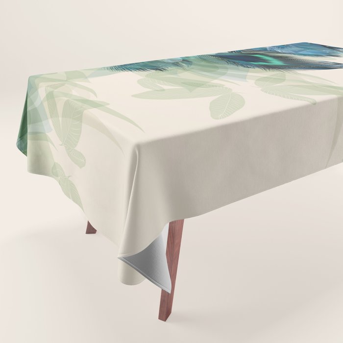 Beautiful Peacock Feathers Tablecloth Gallery Image 1