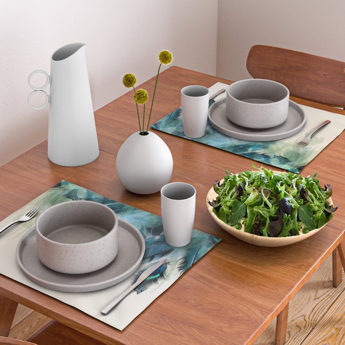 Beautiful Peacock Feathers Placemat Gallery Image 2