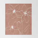 Little Flower Outline on Clay 02 Throw Blanket Gallery Image 2
