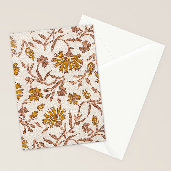 KALAMI FLORAL MUSTARD Stationery Card Gallery Image 2