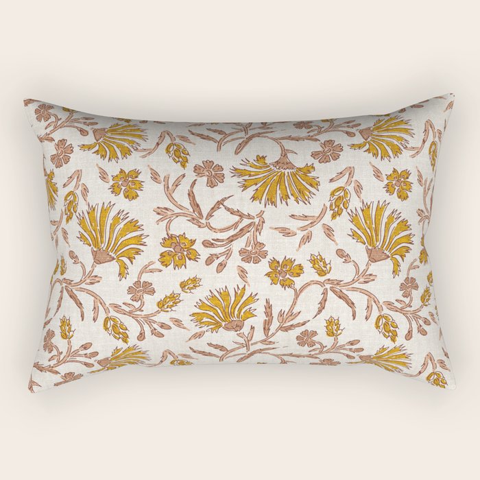 KALAMI FLORAL MUSTARD Rectangular Pillow Gallery Image 2