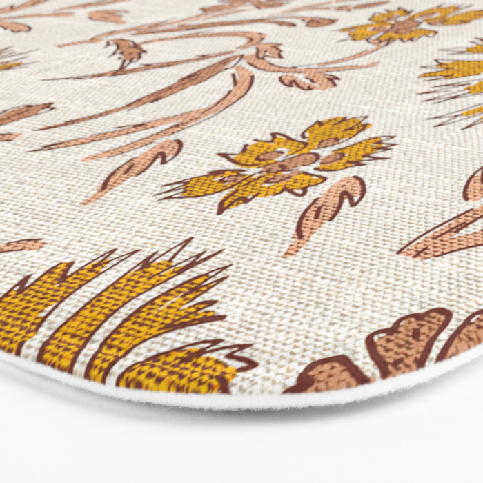 KALAMI FLORAL MUSTARD Bath Mat Gallery Image 3