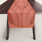 Victorian Iris Damask Pattern Red Orange Table Runner Gallery Image 1