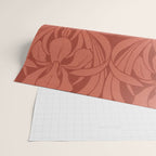 Victorian Iris Damask Pattern Red Orange Wrapping Paper Gallery Image 2