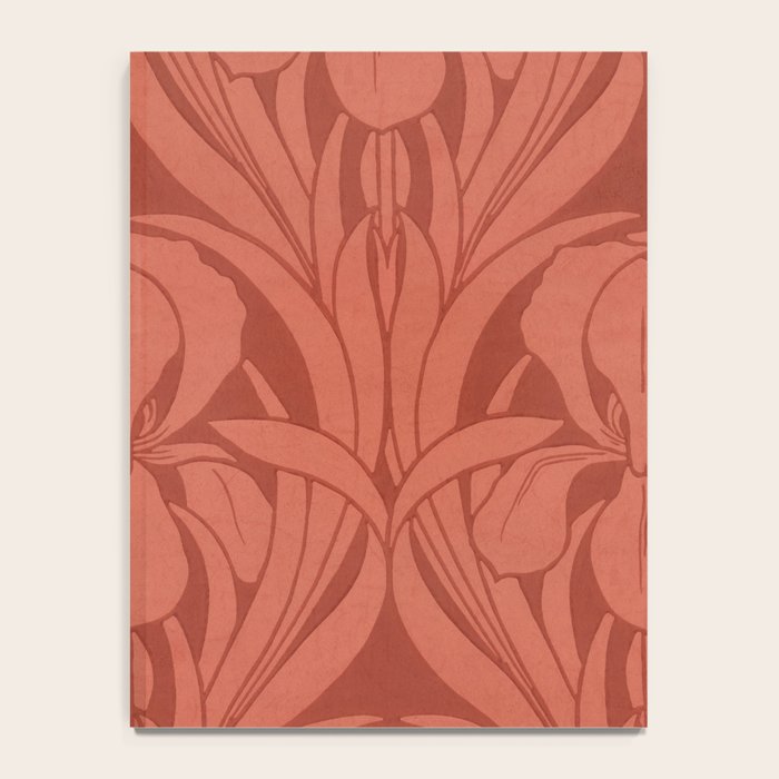Victorian Iris Damask Pattern Red Orange Notebook Gallery Image 4