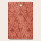 Victorian Iris Damask Pattern Red Orange Cutting Board Gallery Image 1