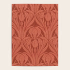Victorian Iris Damask Pattern Red Orange Poster Gallery Image 4