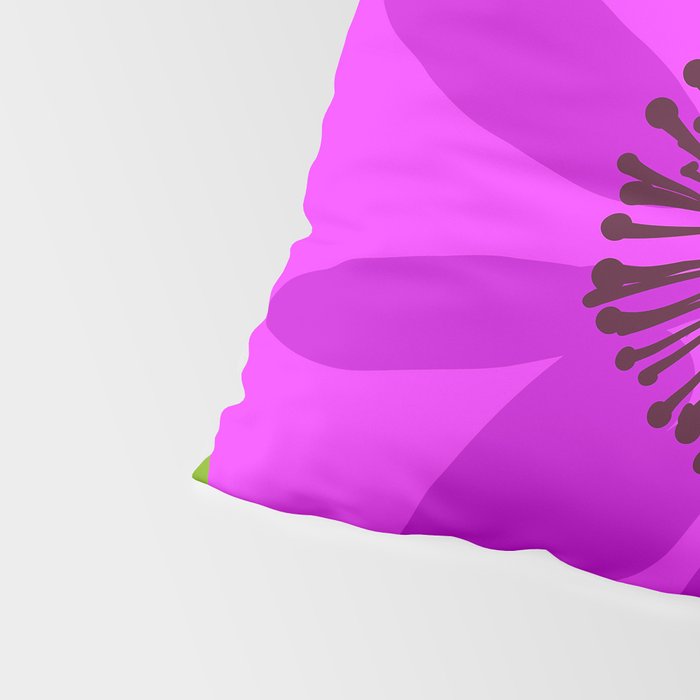 Spring Anemone pink green Pillow Sham Gallery Image 4