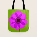 Spring Anemone pink green Tote Bag Gallery Image 1