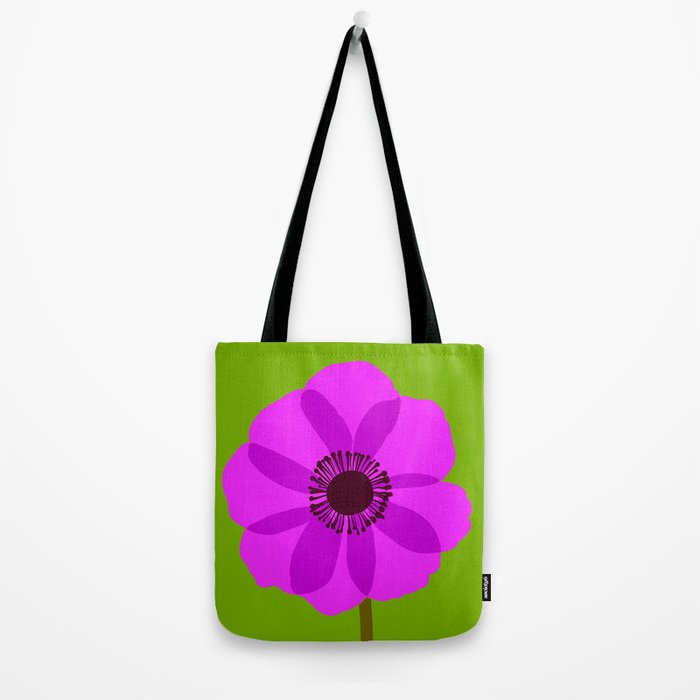 Spring Anemone pink green Tote Bag Gallery Image 2