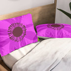 Spring Anemone pink green Pillow Sham Gallery Image 2