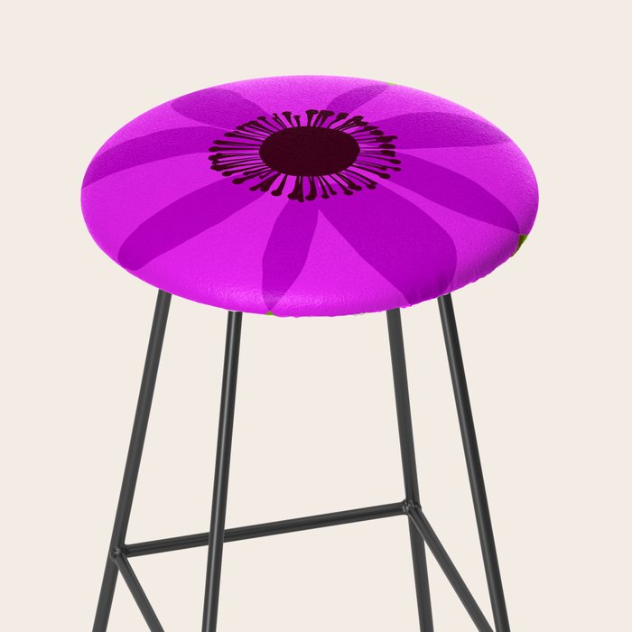 Spring Anemone pink green Stool Gallery Image 2