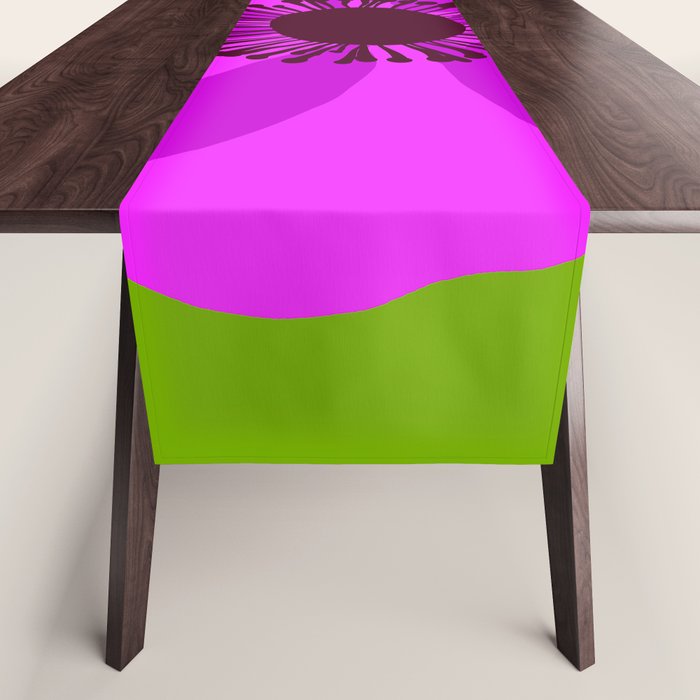 Spring Anemone pink green Table Runner Gallery Image 1