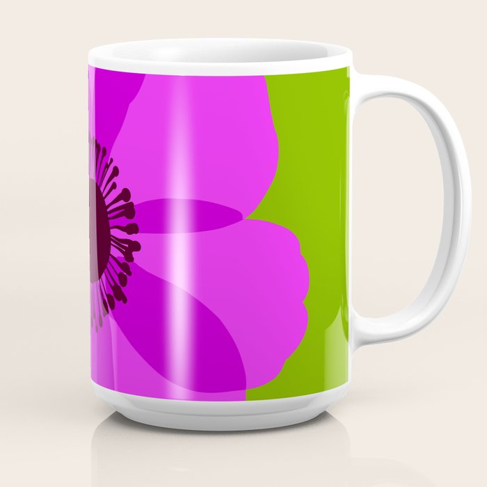 Spring Anemone pink green Coffee Mug Gallery Image 2