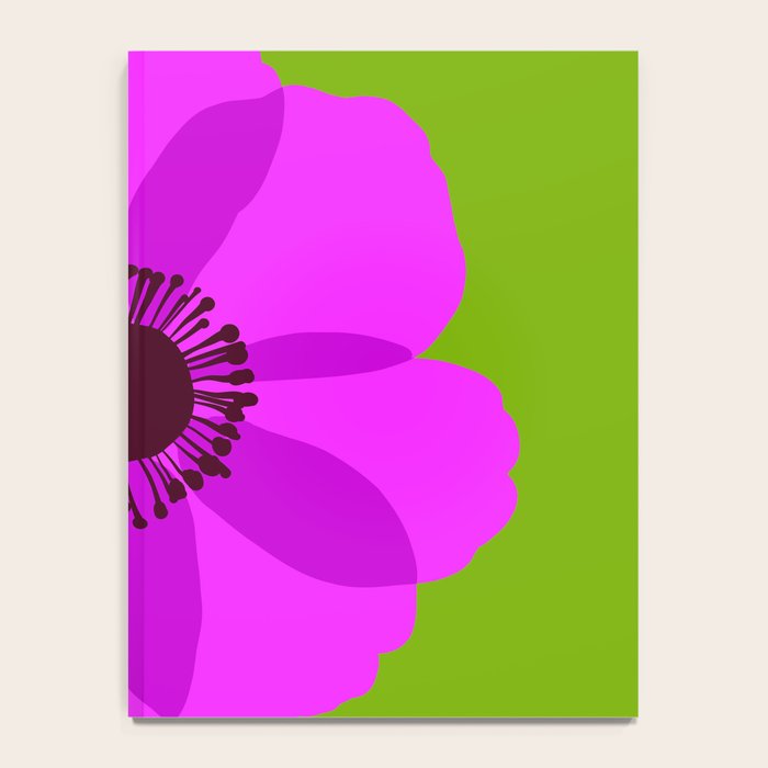 Spring Anemone pink green Notebook Gallery Image 4