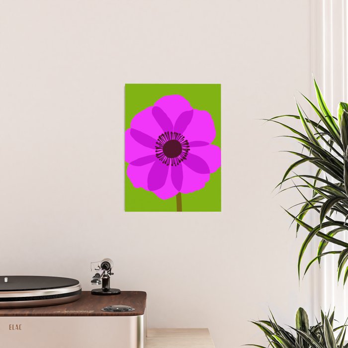 Spring Anemone pink green Poster Gallery Image 2