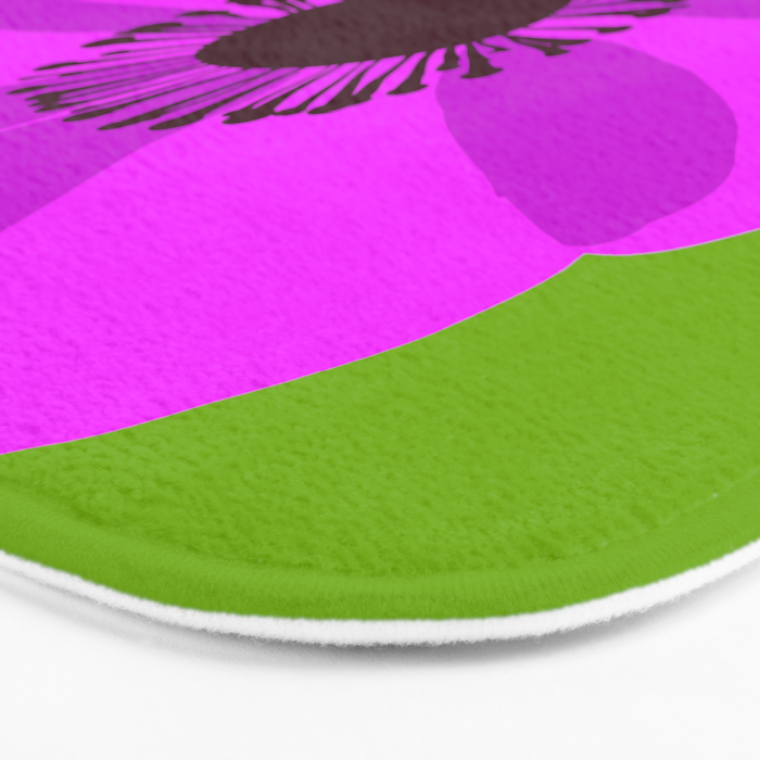 Spring Anemone pink green Bath Mat Gallery Image 3