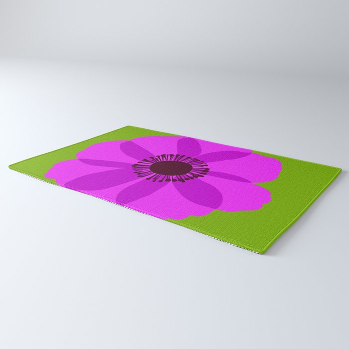 Spring Anemone pink green Rug Gallery Image 3