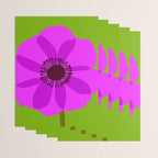 Spring Anemone pink green Wrapping Paper Gallery Image 3